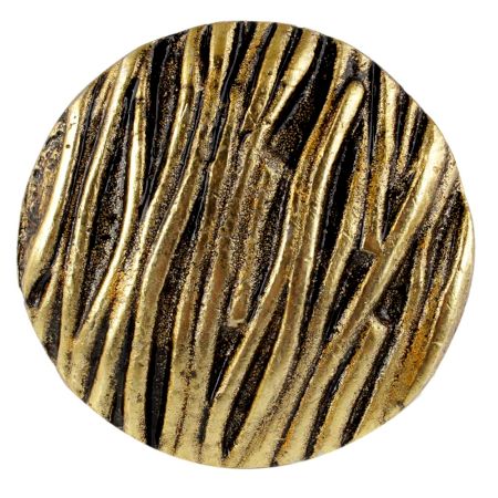 Round Bark Shape Antique Golden Aluminium Dresser Knob